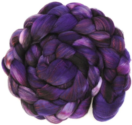 Queen of the Night (5.9 oz) - Glazed Solid - Organic Polwarth / Tussah silk (80/20)