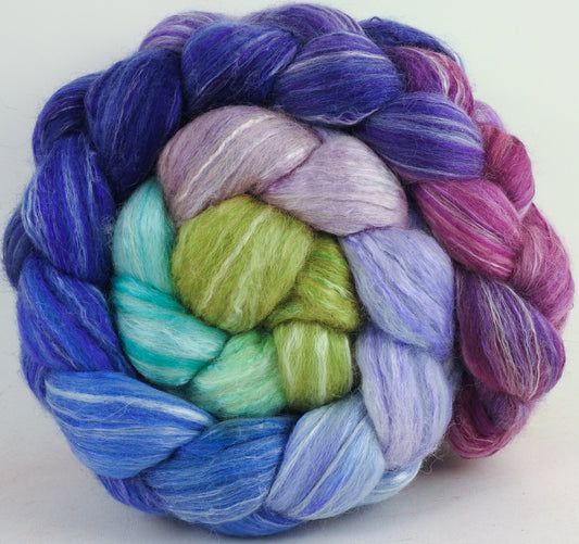 Batt in a Braid #45 - Larkspur (6.1 oz.) - Corriedale/Mulberry Silk/Rose Fiber (60/20/20)