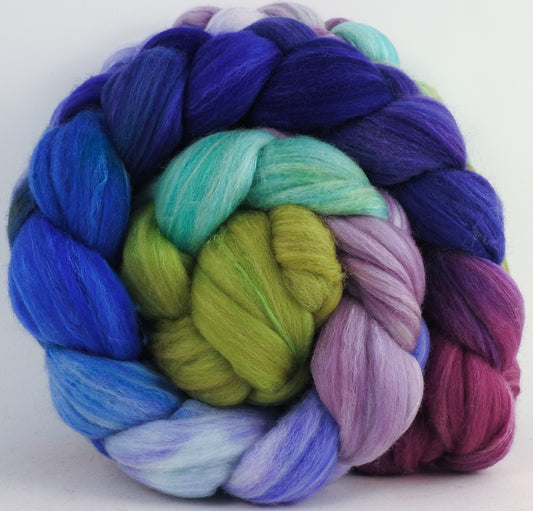 Batt in a Braid #35- Larkspur - (5.5 oz) - Sw Merino (18.5 mic) /Merino (18.5 mic) / Tussah Silk (40/40/20)