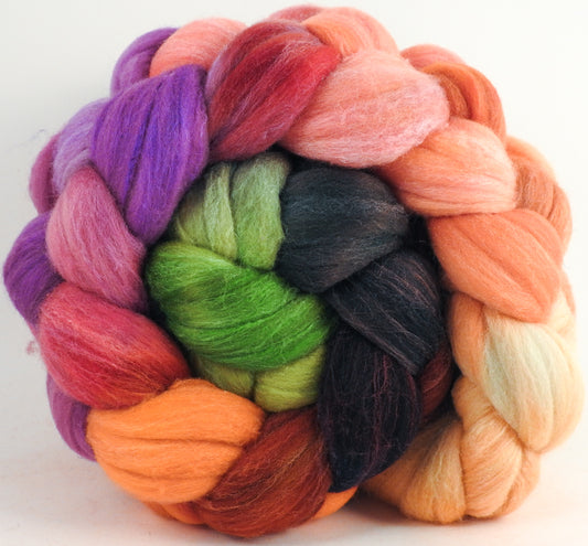Hand dyed top for spinning - Dwarf Kingfisher B (5.3 oz.) Rambouillet /tussah silk (75/25)