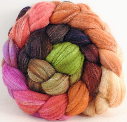 Batt in a Braid #35- Dwarf Kingfisher A - (5.5 oz) - Sw Merino (18.5 mic) /Merino (18.5 mic) / Tussah Silk (40/40/20)