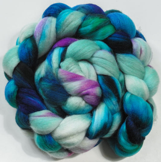 Brain Freeze (5.1 oz) Batt in a Braid #56- Superfine Merino/Tussah Silk/ Cashmere (60/25/15)