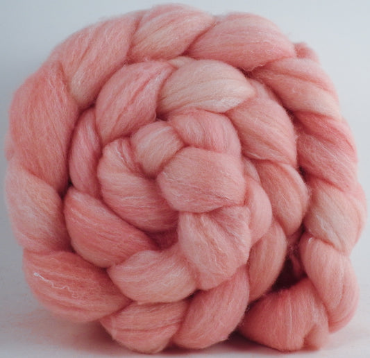 Hand dyed top for spinning - Pink Grapefruit - (5 oz.) Targhee/silk/ bamboo (80/10/10)