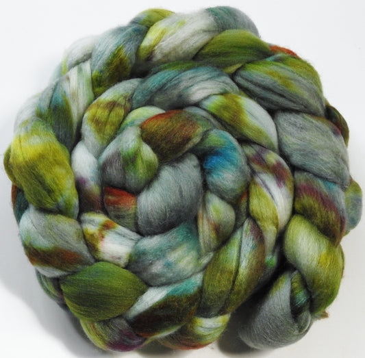 Stonecrop (6.7 oz) Batt in a Braid #56- Superfine Merino/Tussah Silk/ Cashmere (60/25/15)