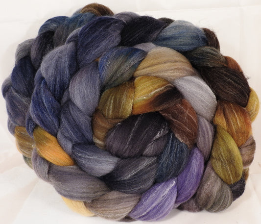 Hand dyed top for spinning -Cast Iron- (5.3 oz.) Targhee/silk/ bamboo ( 80/10/10) - Inglenook Fibers