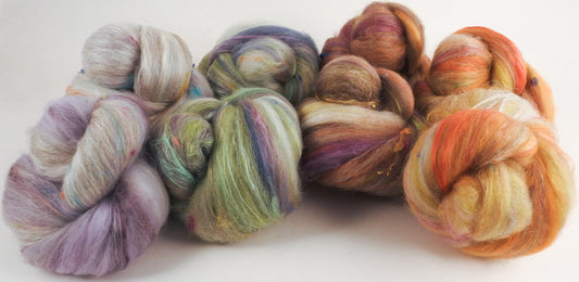 Hermit Crab - Non-Sparkle Sticklebatts (4.35 oz) - 30% Corriedale fleece; merino, silk, bamboo, FLAX, silk noil