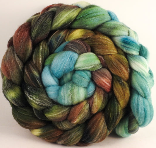 Hand dyed top for spinning -Thyme - (5.7 oz.) Targhee/silk/ bamboo (80/10/10)