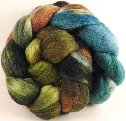 Batt in a Braid #27 -Thyme -( 5.5 oz. ) Lt. Grey Shetland/ Falkland Merino / tussah silk (50/25/25)