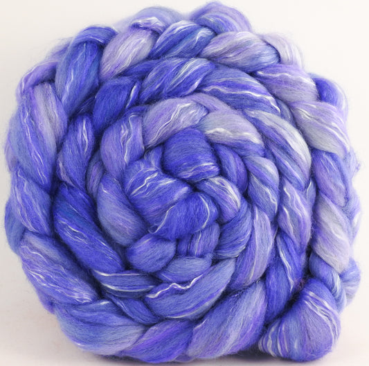 Batt in a Braid #17 - Nigella -(5.2 oz.) Grey Corriedale/ Tussah silk/ Tencel (50/25/25)