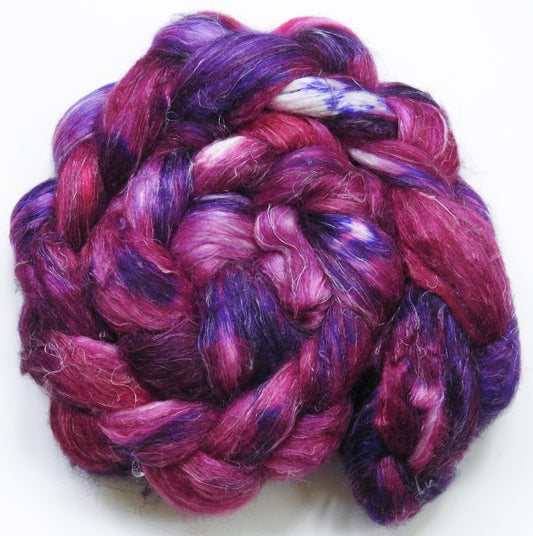 Redbud- Tussah Silk / flax roving (65/35) - 5.9 oz.