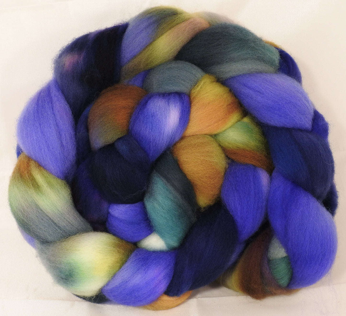 Hand dyed top for spinning -Blue Suede Shoes - (5.3 oz.) Organic polwarth - Inglenook Fibers