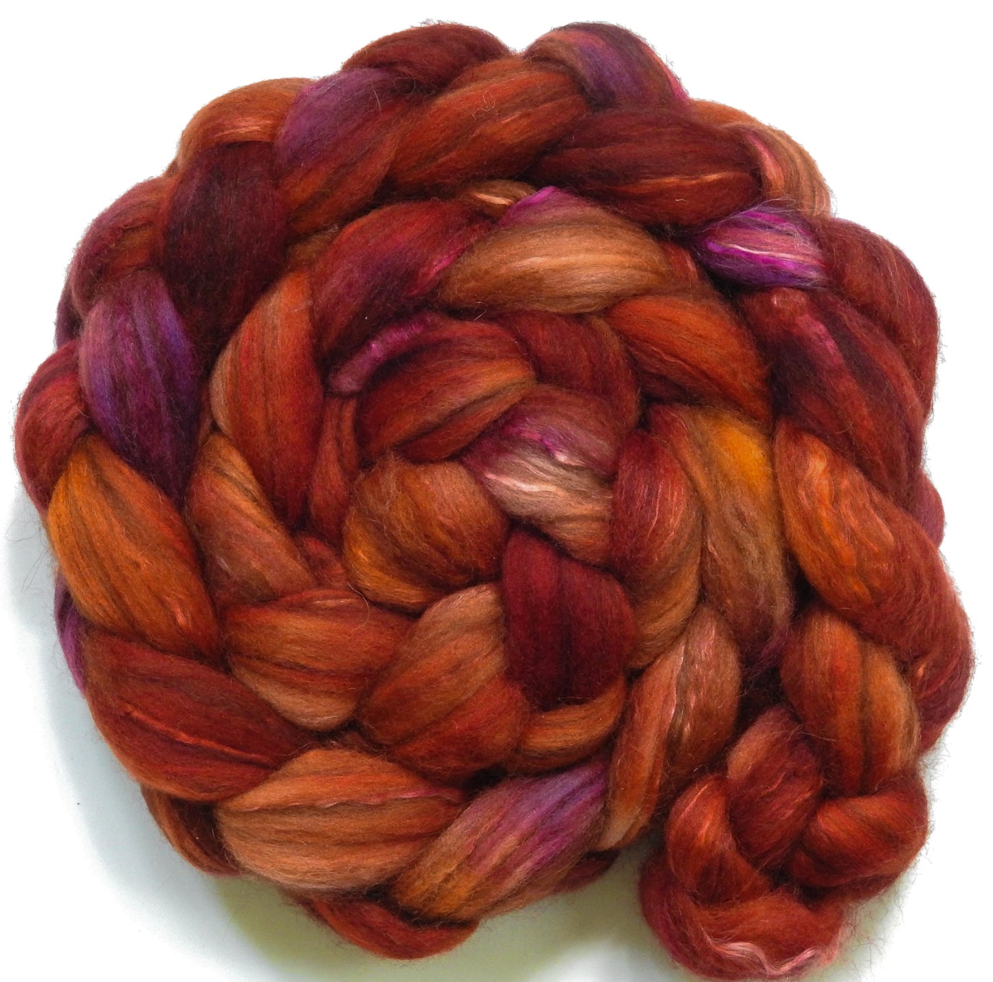 Carnelian  (5.5 oz) - Glazed Solid- 18.5 mic merino/ camel/ brown alpaca/ mulberry silk/ (40/20/20/20)