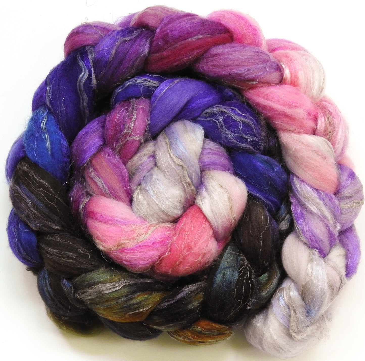 Cherry Blossoms @ Night  - Merino/ Tussah Silk/ Natural Flax (50/25/25)