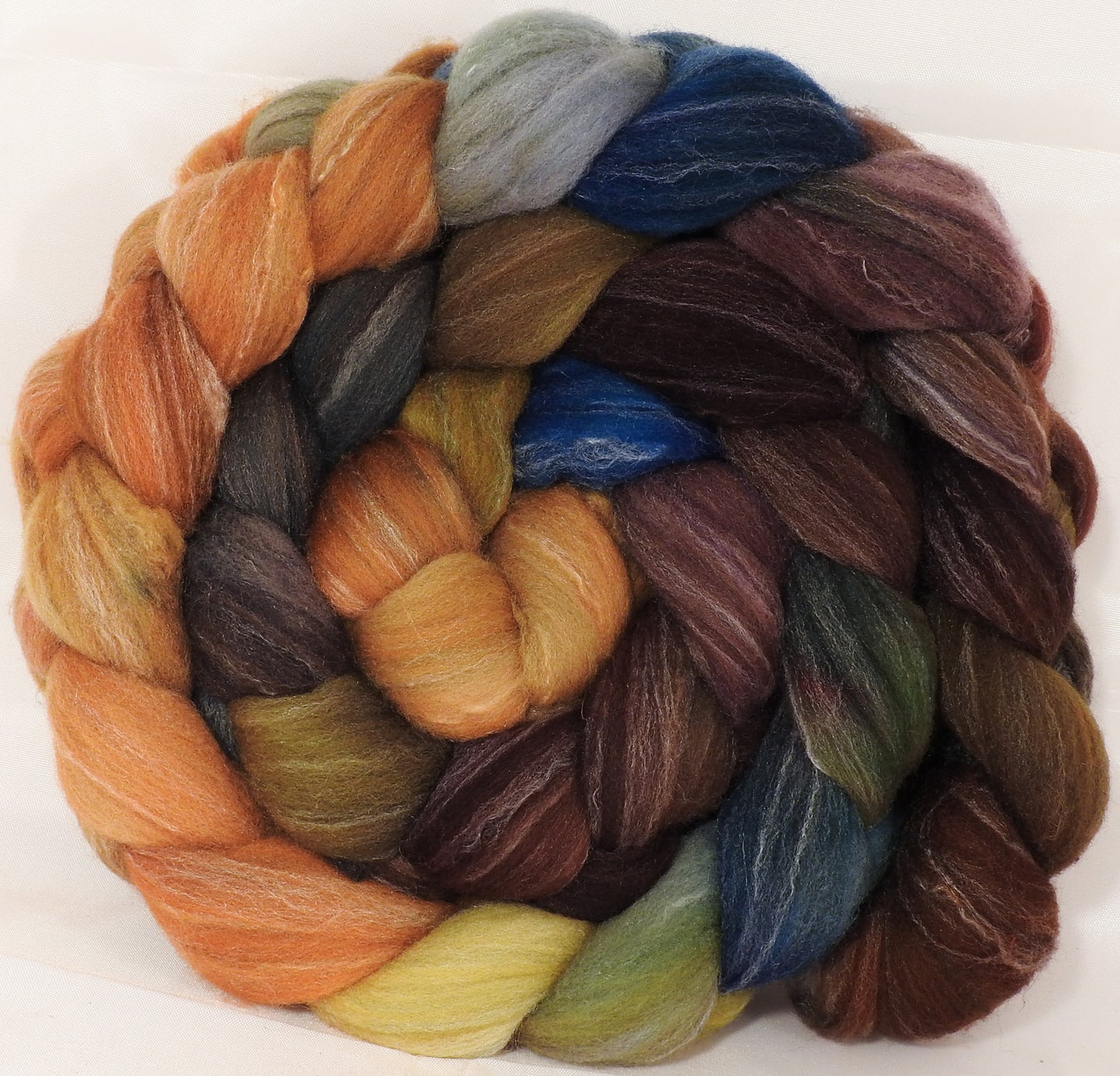 Hand dyed top for spinning -Into the Dalek- Targhee/silk/ bamboo ( 80/10/10) - Inglenook Fibers