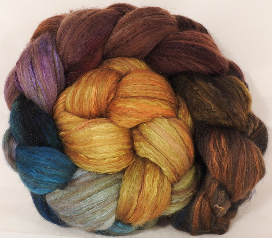 Batt in a Braid #7 -Into the Dalek -(5.5 oz.)Polwarth/ Manx / Mulberry silk/ Firestar (30/30/30/10) - Inglenook Fibers