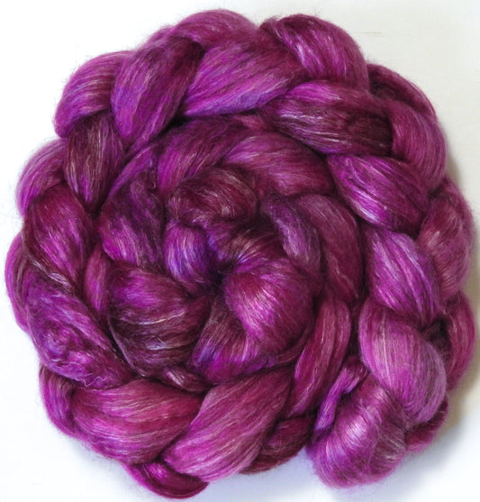 Dragonfruit (5.2 oz) Batt in a Braid #57- Camel/Baby Alpaca/Mint fiber  (50/25/25)