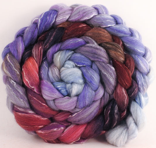 Batt in a Braid #17 -Provence-(5.4 oz.) Grey Corriedale/ Tussah silk/ Tencel (50/25/25)