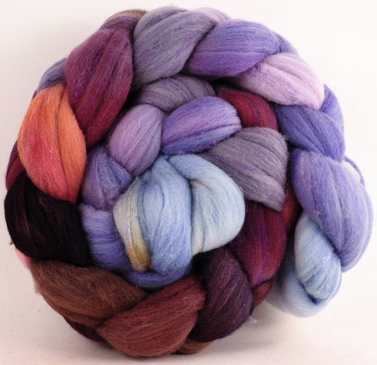Hand dyed top for spinning -Provence (6.3 oz.) Rambouillet /tussah silk (75/25)