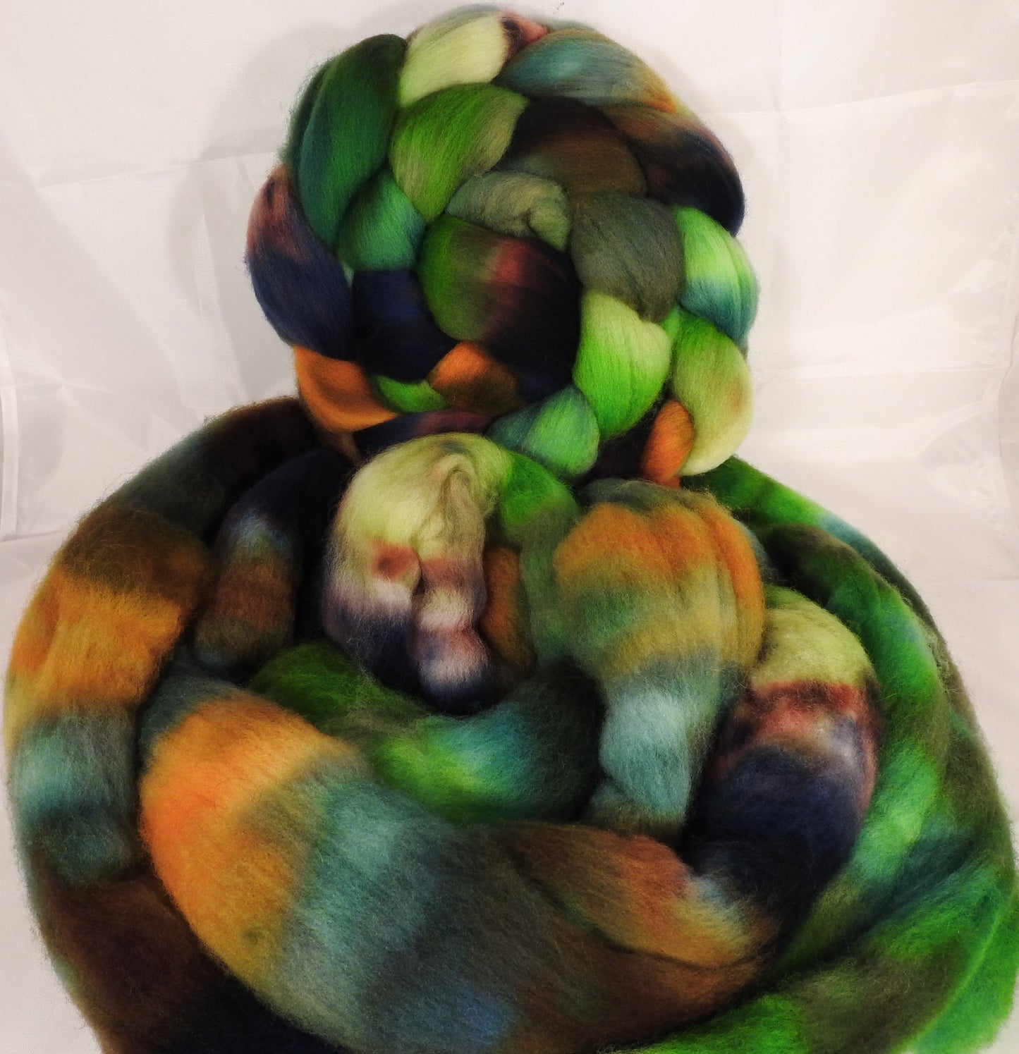 Hand dyed top for spinning -Maidenhair Fern- (5.4 oz.) Organic polwarth - Inglenook Fibers