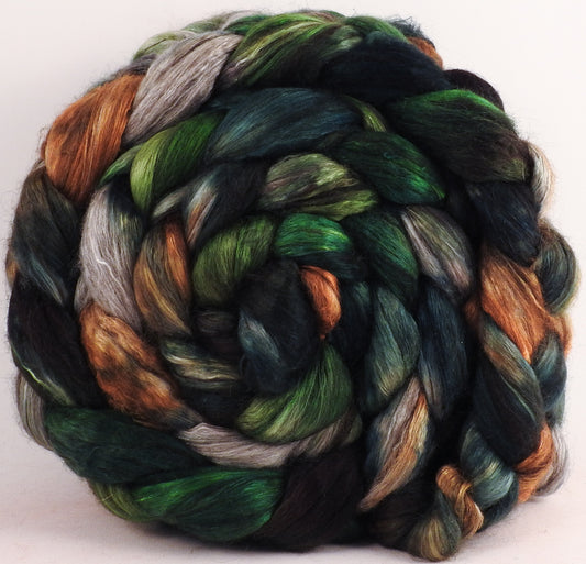 Hand dyed yak/ mulberry silk top -Maidenhair Fern - YAK /silk ( 50/50)