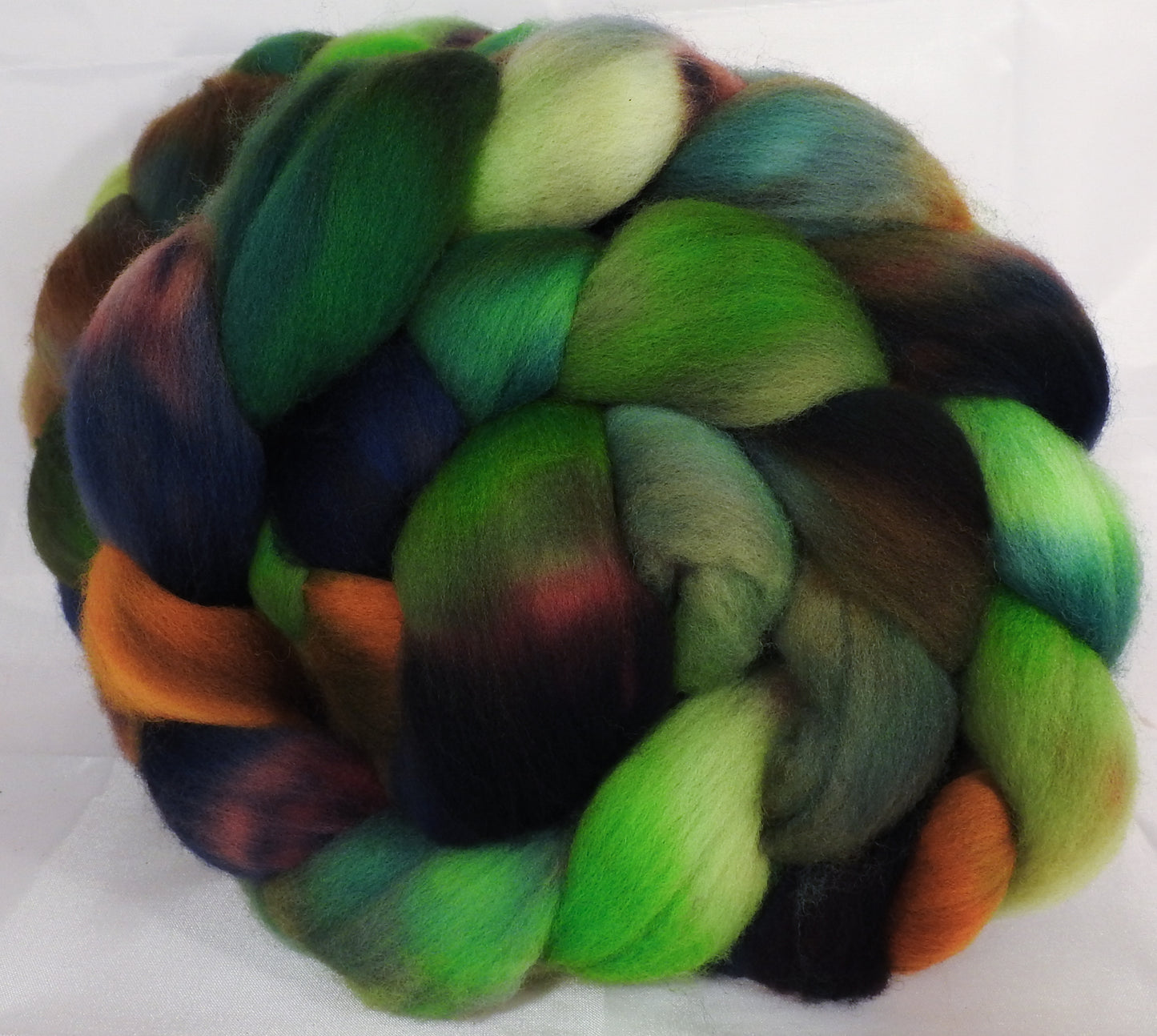 Hand dyed top for spinning -Maidenhair Fern- (5.4 oz.) Organic polwarth - Inglenook Fibers