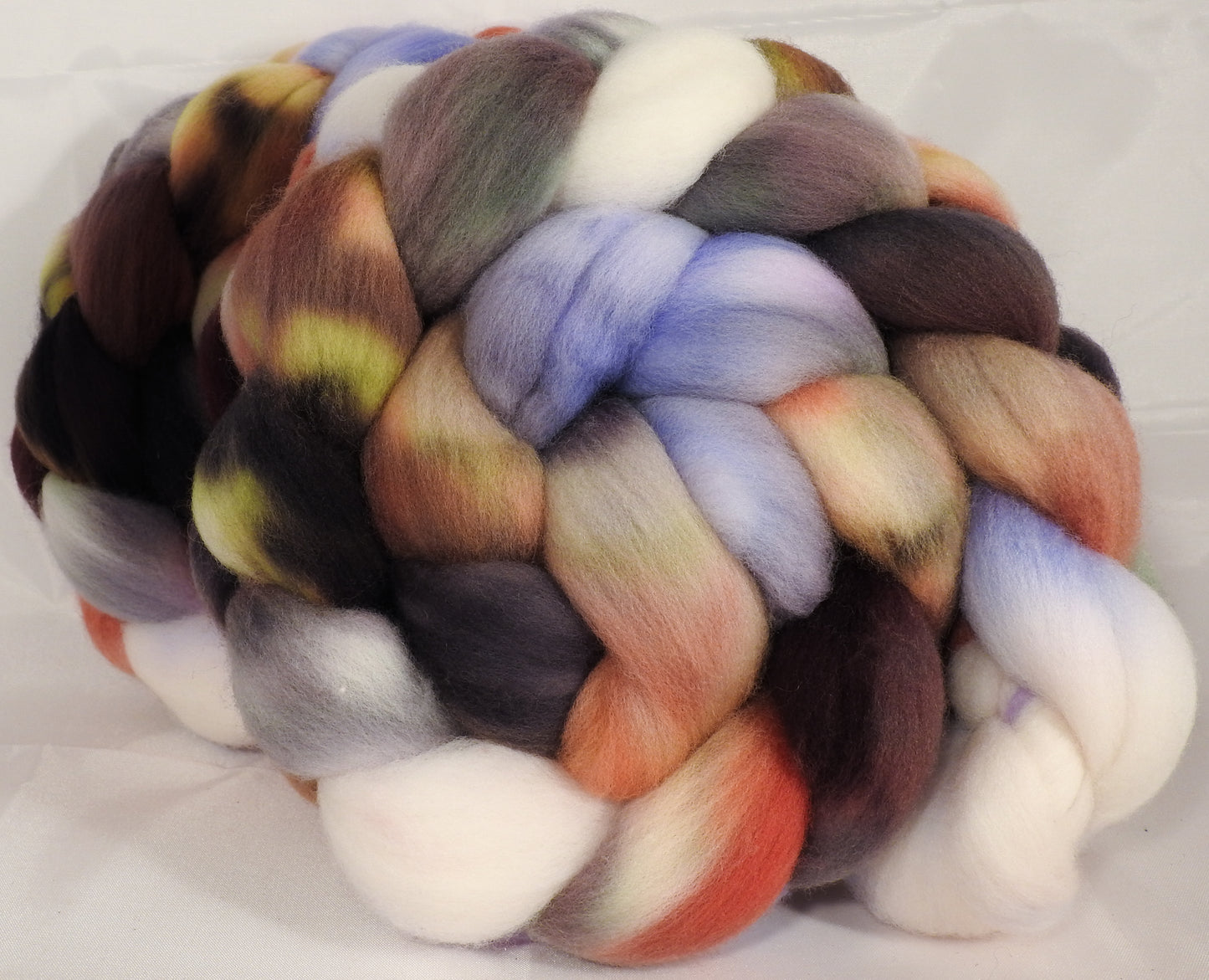 Hand dyed top for spinning -Hoarfrost -  Organic polwarth - Inglenook Fibers