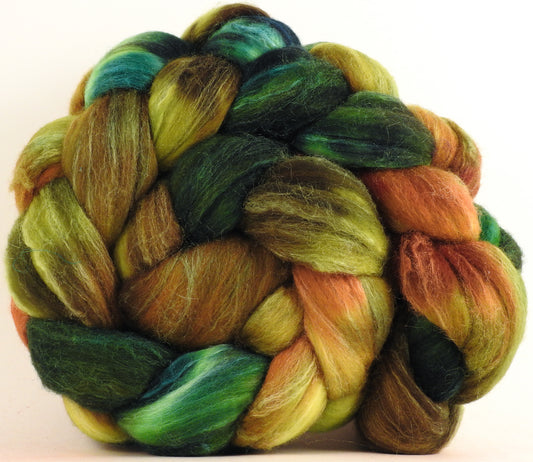 Batt in a Braid #35  - Mulch (5.6 oz.) - Sw Merino (18.5 mic) /Merino (18.5 mic) / Tussah Silk (40/40/20)