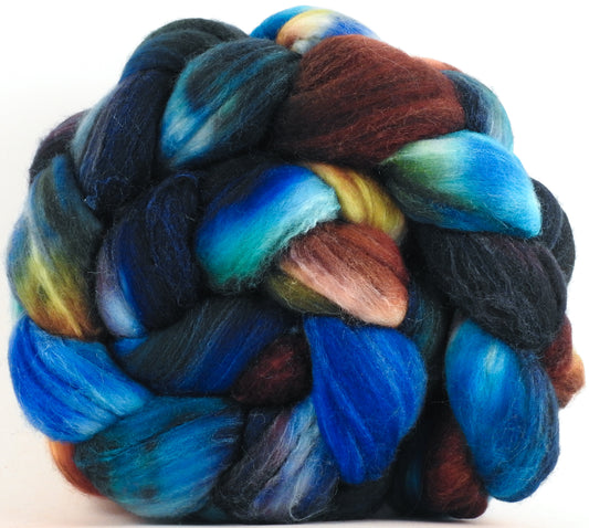 Batt in a Braid #35  - Labradorite (5.5 oz.) - Sw Merino (18.5 mic) /Merino (18.5 mic) / Tussah Silk (40/40/20)