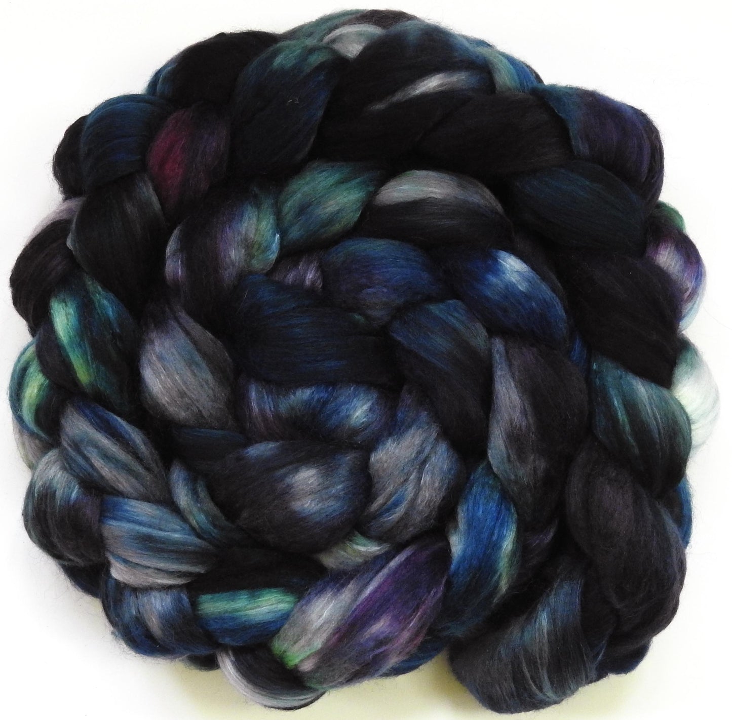 Stave Church - Fusion Series-  Batt in a Braid #54- Bleached YAK/Polwarth / Mulberry Silk (40/40/20)