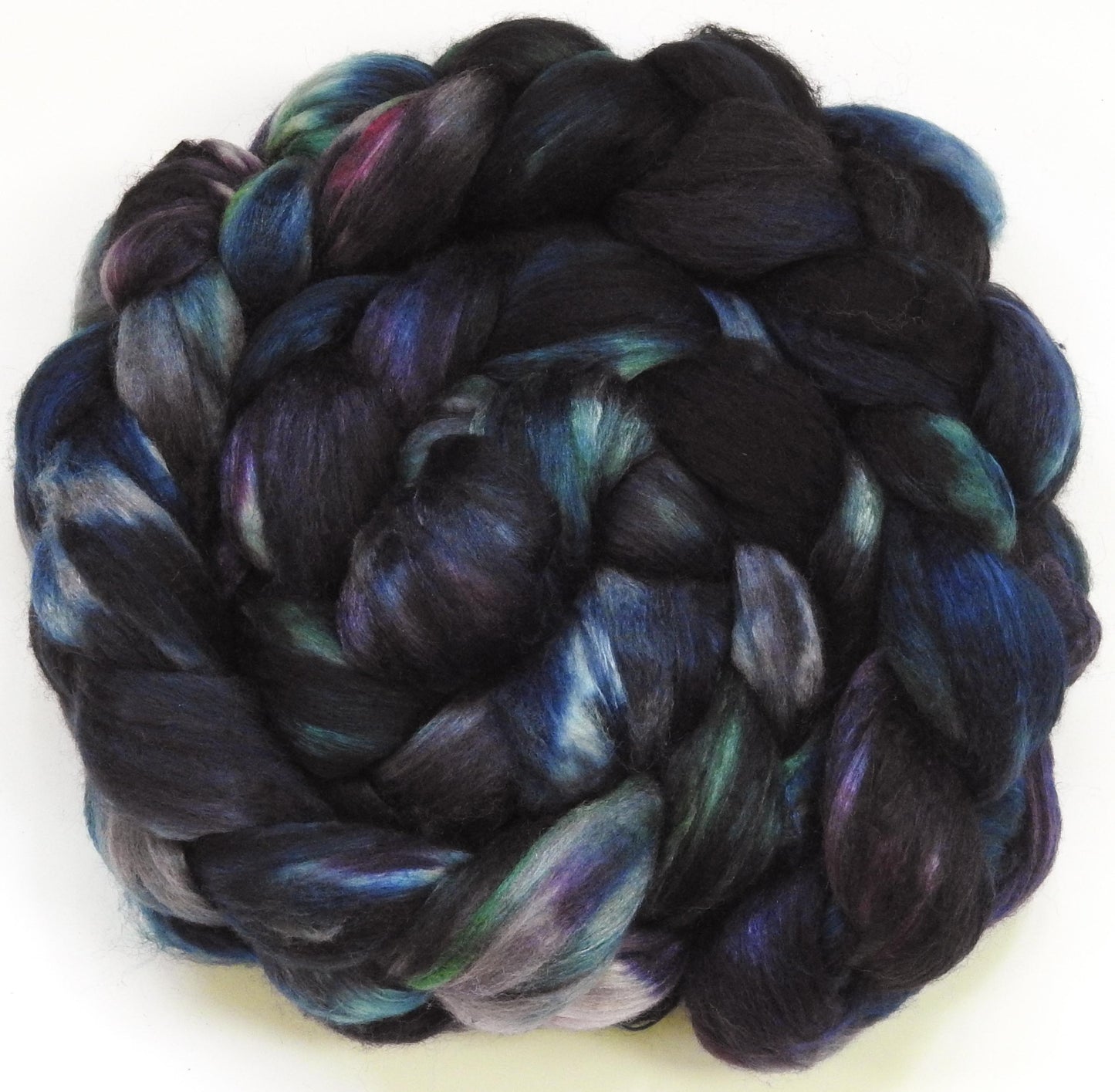 Stave Church - Fusion Series-  Batt in a Braid #54- Bleached YAK/Polwarth / Mulberry Silk (40/40/20)