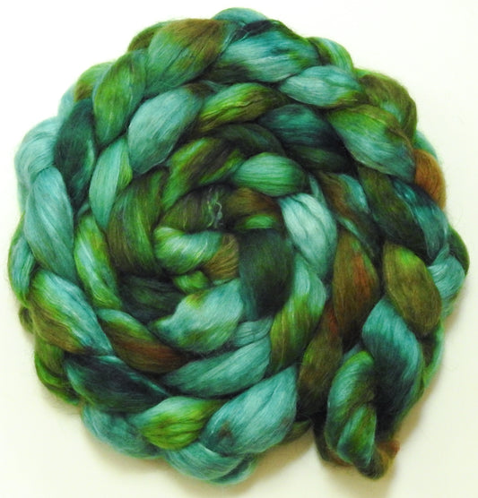 Calypso (5.6 oz) - Batt in a Braid #52- Wensleydale/ Mulberry silk/ Polwarth (60/25/15)