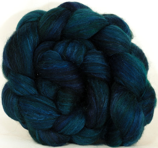 Batt in a Braid #41-Maelstrom-(4.2 oz.)Llama / Merino ( 18 mic.)/ Mulberry silk/ Stellina (40/30/25/5) - Inglenook Fibers