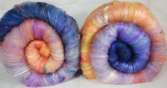 New Beginnings (3.5 oz.)- Roly-Poly Batts- 30% Nash Island fleece, merino, silk, rambouillet, bamboo, silk noil - Inglenook Fibers