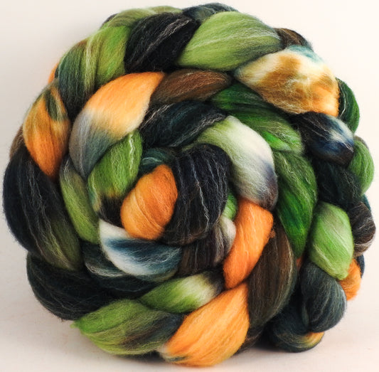 Hand dyed top for spinning - Maidenhair Fern - (5.6 oz.) Targhee/silk/ bamboo ( 80/10/10)