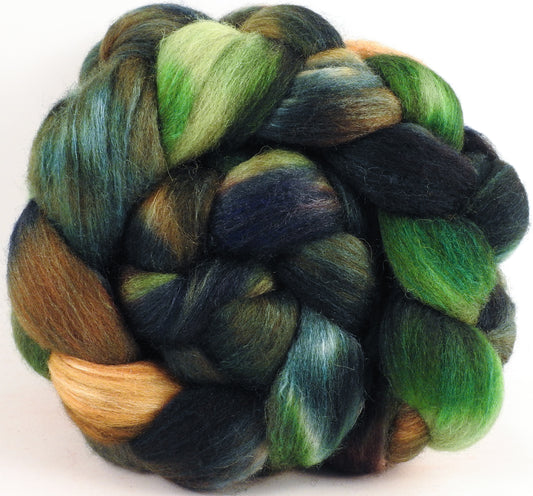 Batt in a Braid #27 - Maidenhair Fern -(5.8 oz.) Lt. Grey Shetland/ Falkland Merino / tussah silk (50/25/25)