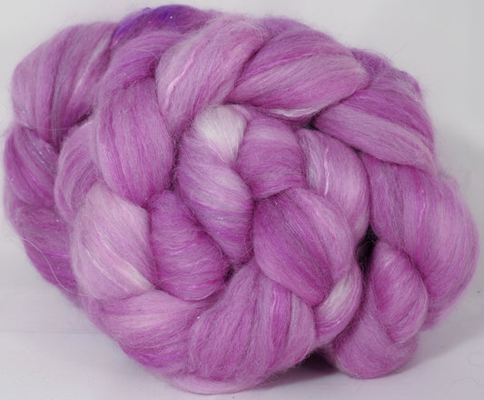 Batt in a Braid #41-Peony-(4.35 oz.)Llama / Merino ( 18 mic.)/ Mulberry silk/ Stellina (40/30/25/5) - Inglenook Fibers