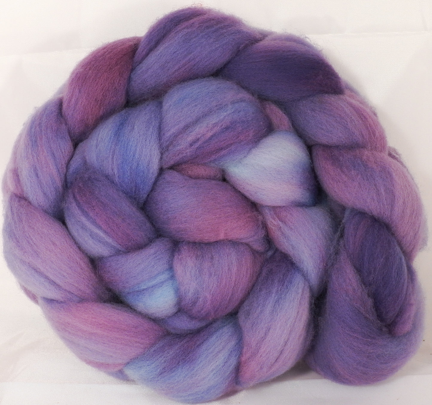 Hand dyed top for spinning -Periwinkle - (5.5 oz.) Organic polwarth - Inglenook Fibers
