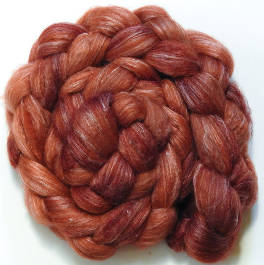 Bittersweet - Batt in a Braid #57- Camel/Baby Alpaca/Mint fiber  (50/25/25)
