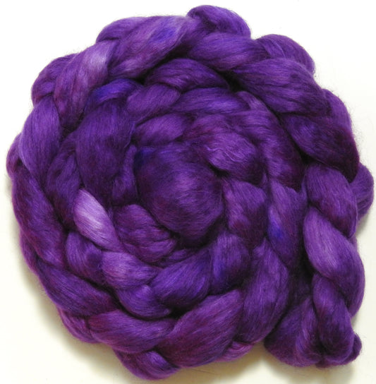 Vinca (5.6 oz) - Batt in a Braid #52- Wensleydale/ Mulberry silk/ Polwarth (60/25/15)