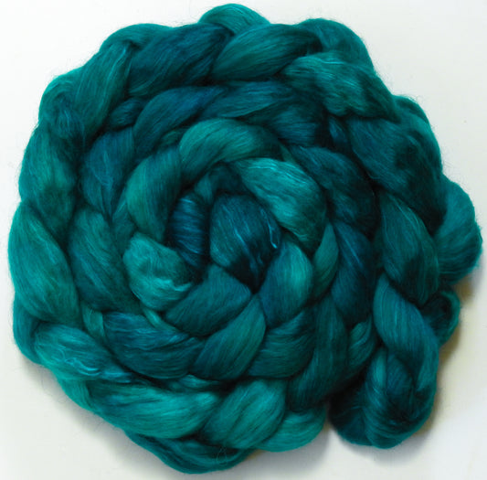 Mallard (5.6 oz) - Batt in a Braid #52- Wensleydale/ Mulberry silk/ Polwarth (60/25/15)