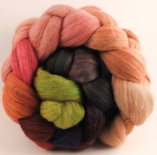 Batt in a Braid #27 -Dwarf Kingfisher -( 5.7 oz) Lt. Grey Shetland/ Falkland Merino / tussah silk (50/25/25)