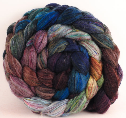 Batt in a Braid #39 - Selkie- (5.9 oz) - Falkland Merino/ Mulberry Silk / Sari Silk (50/25/25)