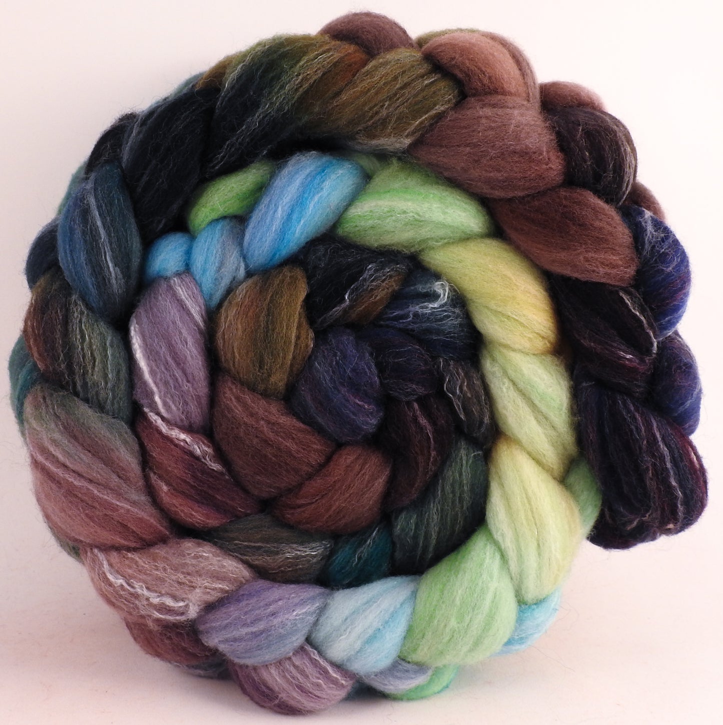 Hand dyed top for spinning - Selkie - Targhee/silk/ bamboo ( 80/10/10)