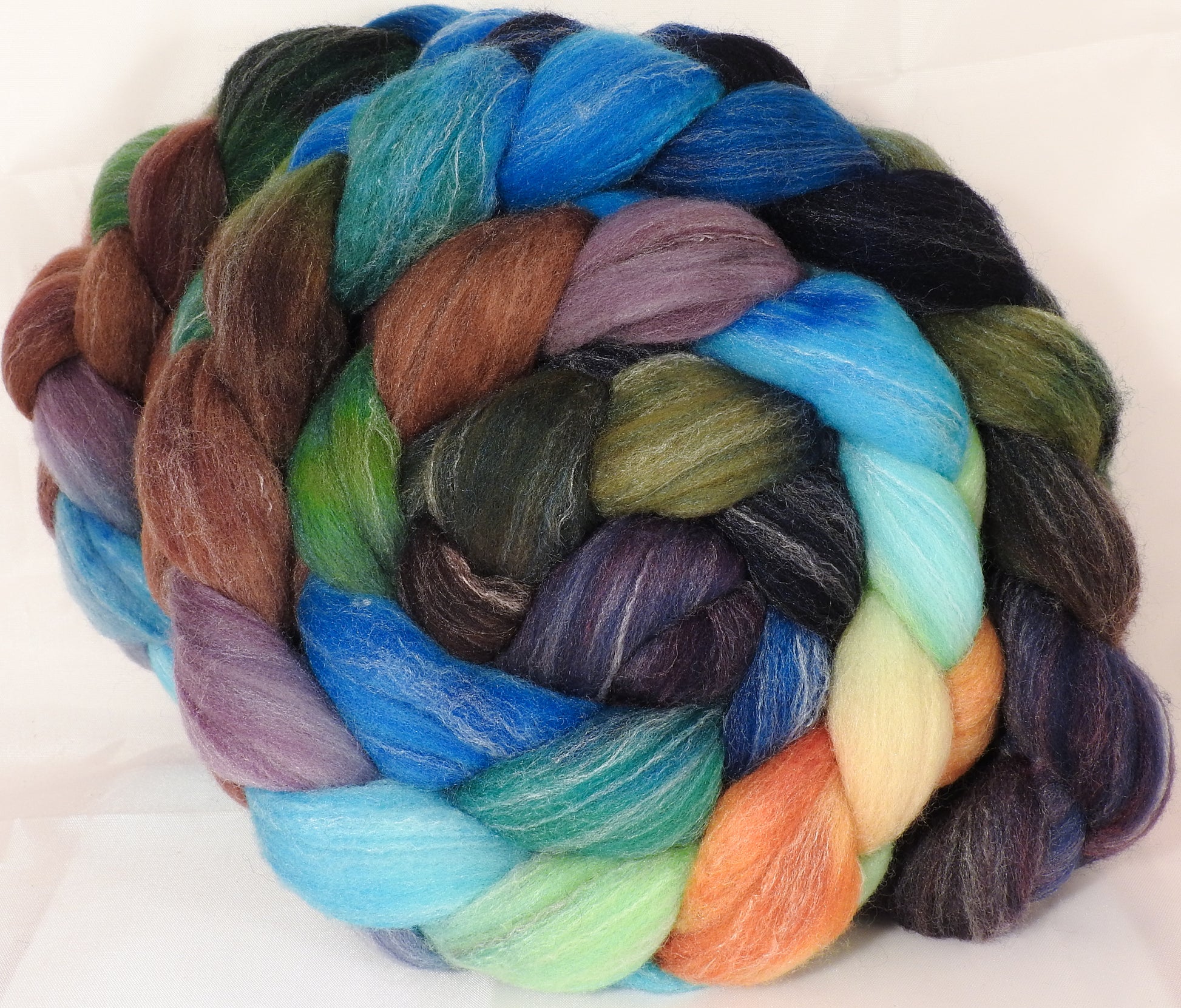 Hand dyed top for spinning - Selkie - Targhee/silk/ bamboo ( 80/10/10) - Inglenook Fibers
