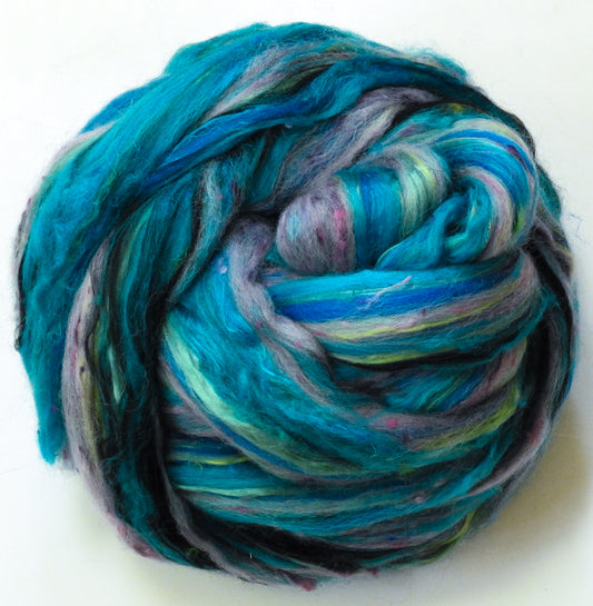 Blue Morpho Butterfly - Lepidoptery Blends - Merino/ Mulberry Silk/ Sari Silk/ Tweed Blend/ Bamboo  (40/25/15/10/10)
