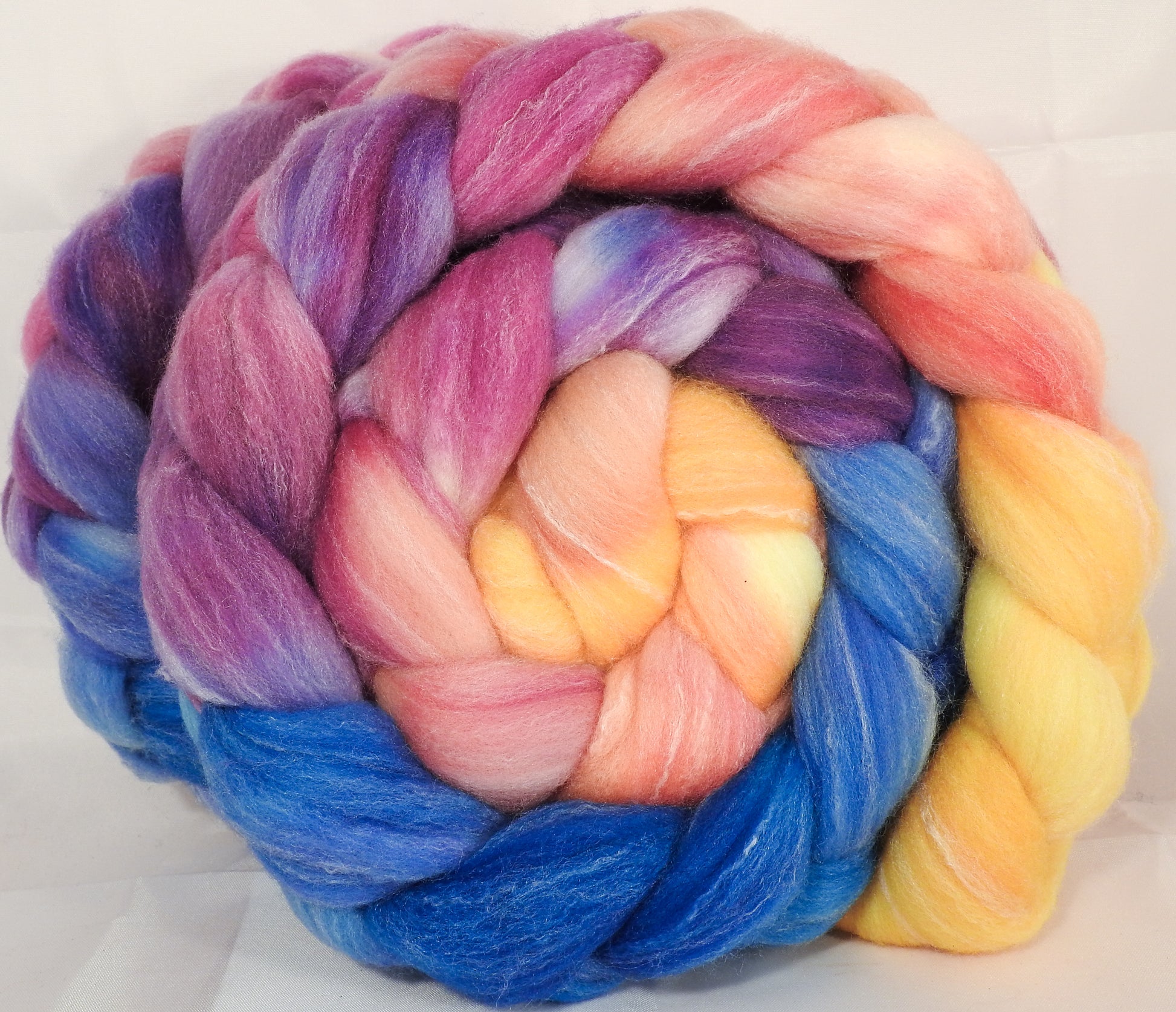 Hand dyed top for spinning - New Beginnings - Targhee/silk/ bamboo ( 80/10/10) - Inglenook Fibers