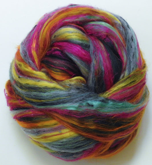 Sunset Madagascar Butterfly - Lepidoptery Blends - Merino/ Mulberry Silk/ Sari Silk/ Tweed Blend/ Bamboo  (40/25/15/10/10)