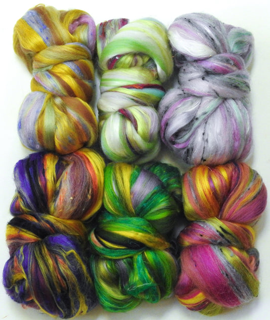 Papillon - Lepidoptery Blend Sampler Set (6 oz) - Merino/ Mulberry Silk/ Sari Silk/ Tweed Blend/ Bamboo  (40/25/15/10/10)