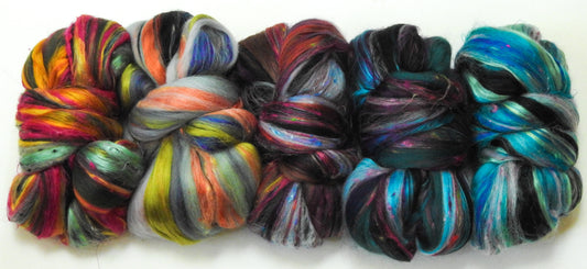 Mariposa - Lepidoptery Blend Sampler Set (5 oz) - Merino/ Mulberry Silk/ Sari Silk/ Tweed Blend/ Bamboo  (40/25/15/10/10)