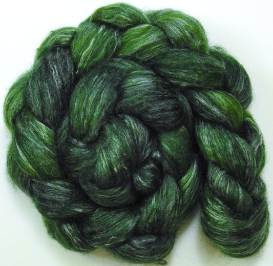 Dill Pickle - Batt in a Braid #57- Camel/Baby Alpaca/Mint fiber  (50/25/25)